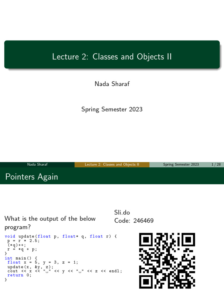 C++ Classes and Objects Overview | PDF | Constructor (Object Oriented ...