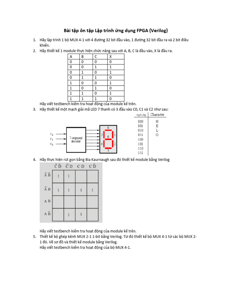 Bai Tap Lap Trinh Verilog | PDF