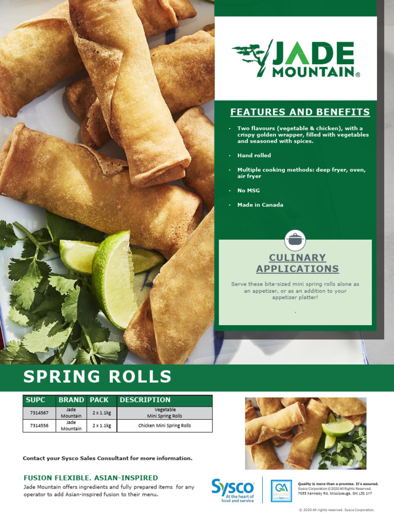 Mini Spring Rolls: Vegetable & Chicken | PDF | Cuisine | European Cuisine