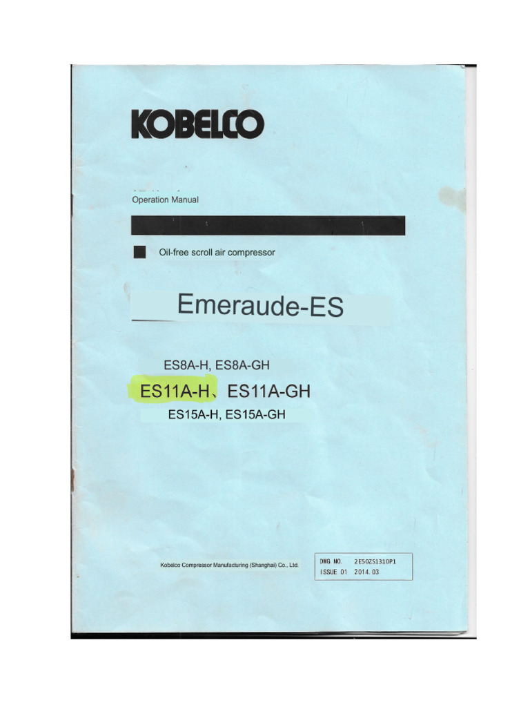 KOBELCO Dry Air Compressor Manual | PDF