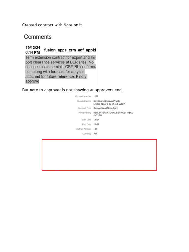 Contract Note Visibility Issue | PDF