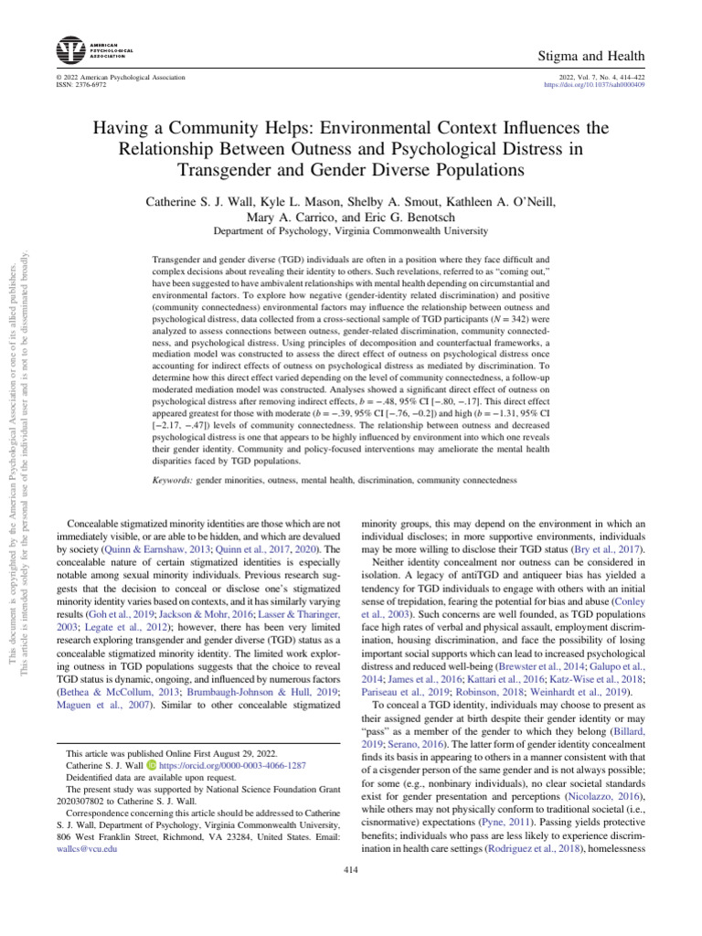 2022-93977-001 | PDF | Social Stigma | Gender