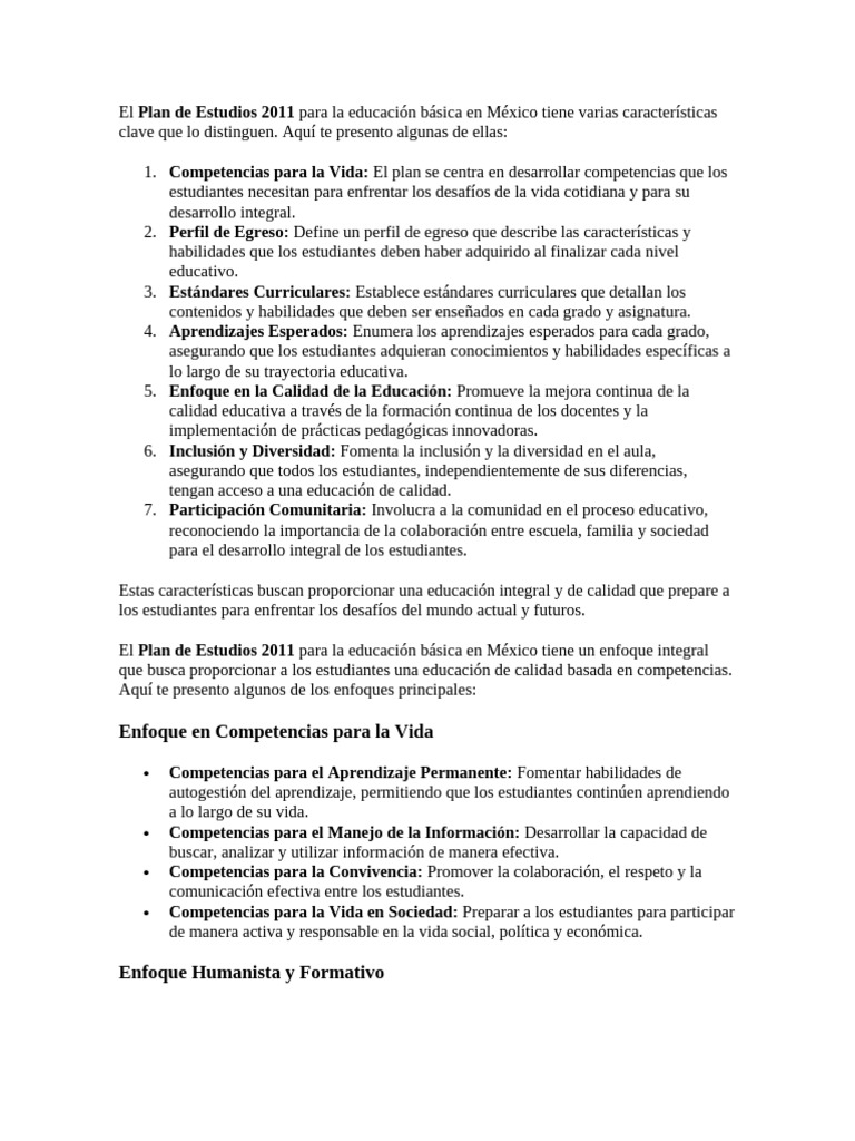Plan 2011 | PDF | Plan de estudios | Enseñando