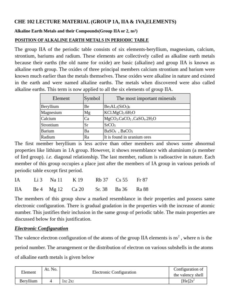 Che 102 Lecture Materials | PDF | Hydroxide | Chemical Bond
