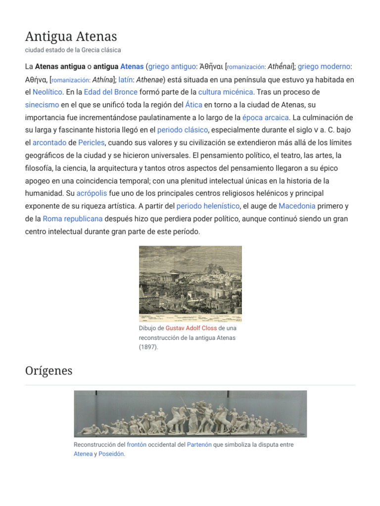 Historia de la Antigua Atenas | PDF | Atenas clásica | Antigua Grecia