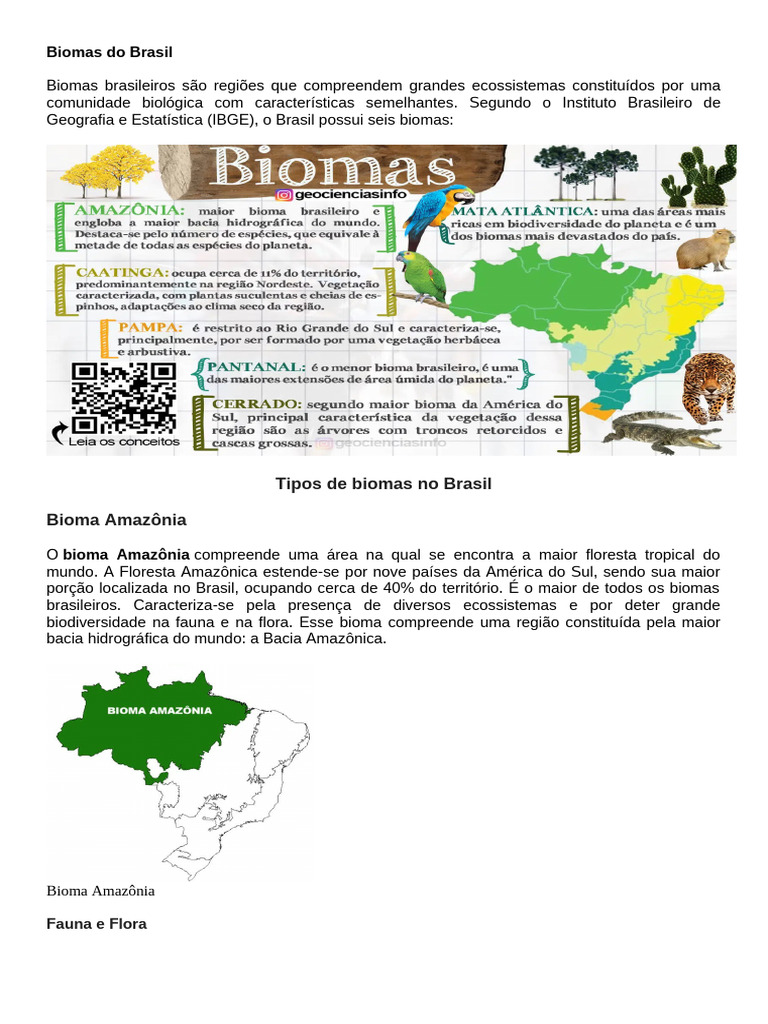 Biomas Brasileiros: Características e Biodiversidade | PDF | Floresta ...