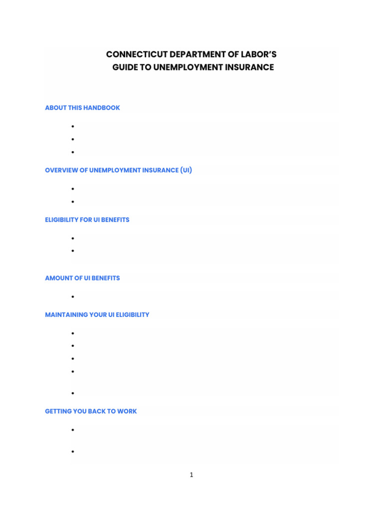 Connecticut Unemployment Insurance Guide | PDF | Unemployment Benefits ...