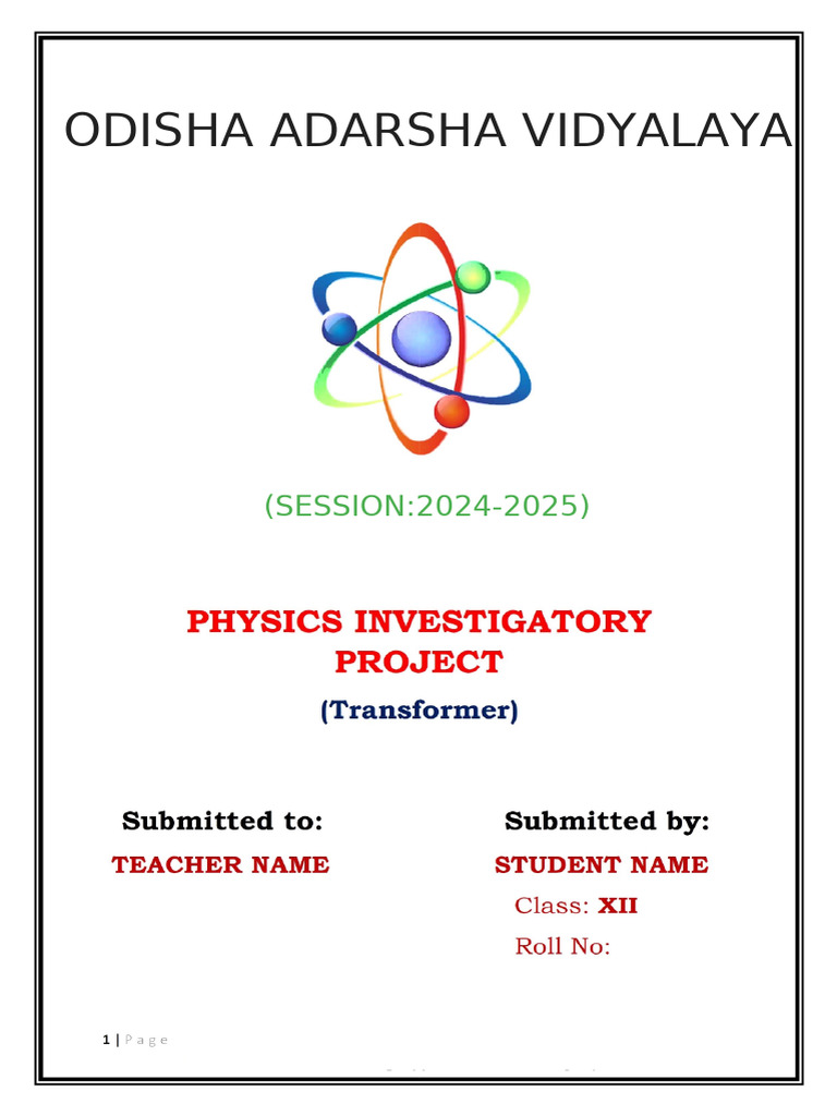 Transformer Project | PDF | Transformer | Electromagnetic Induction