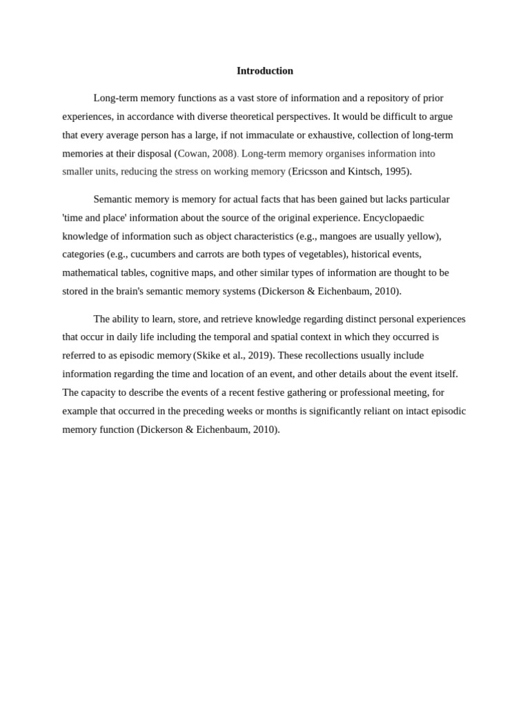 Episodic Memory and Semantic Memory | PDF | Memory | Amnesia