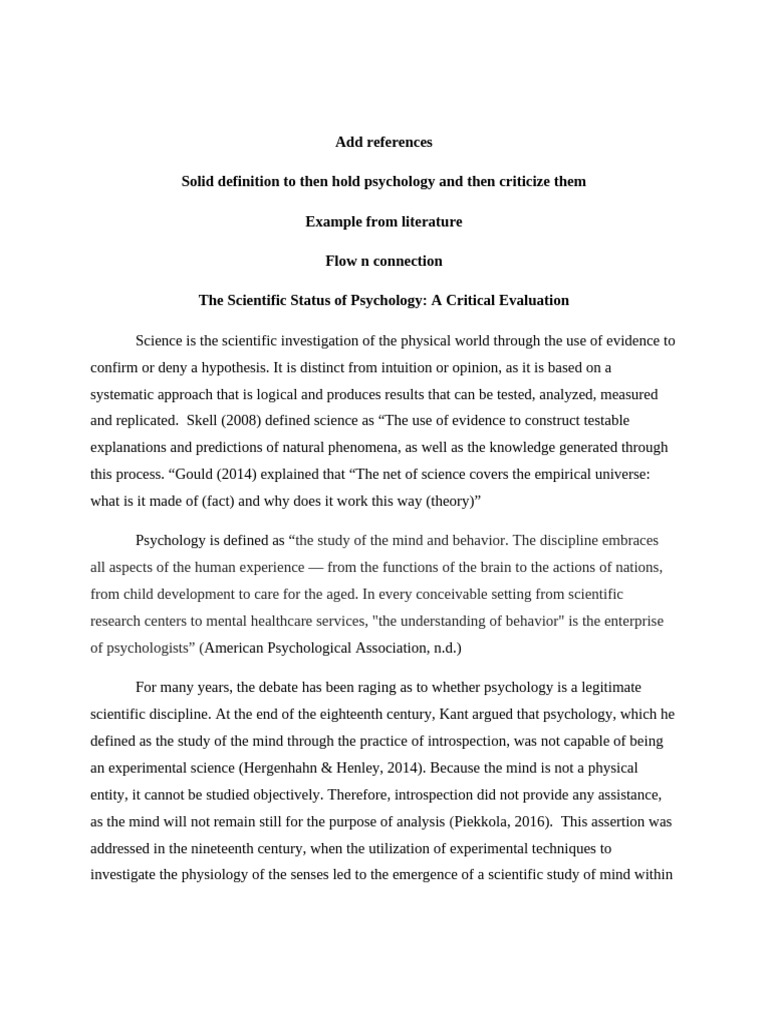 Evaluating Psychology's Scientific Status | PDF | Psychology ...