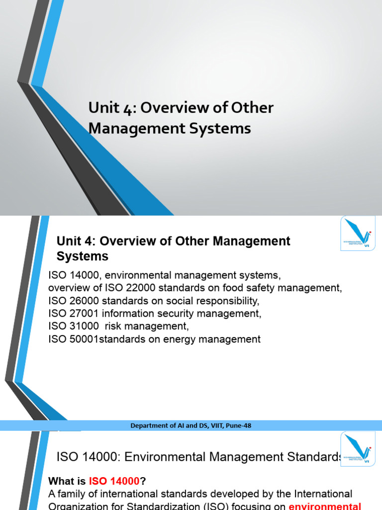 Overview of Key ISO Management Standards | PDF | Risk Management ...