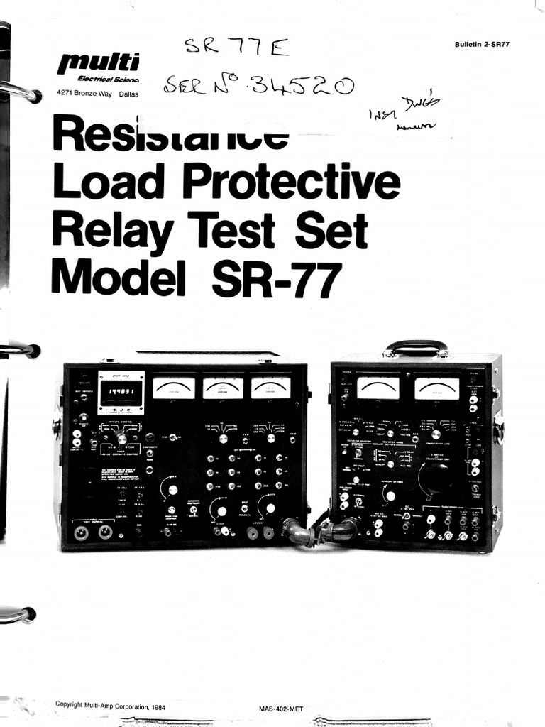 Multiamp SR-77 | PDF | Relay | Voltage