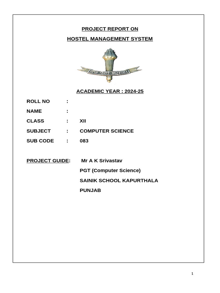 Hostel management pdf software testing computer program
