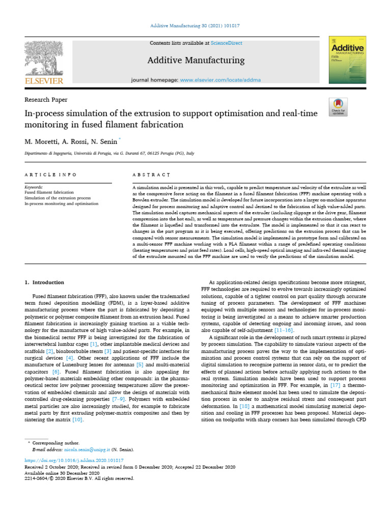 In-Process Simulation of The Extrusion To Support Optimisation and Real ...