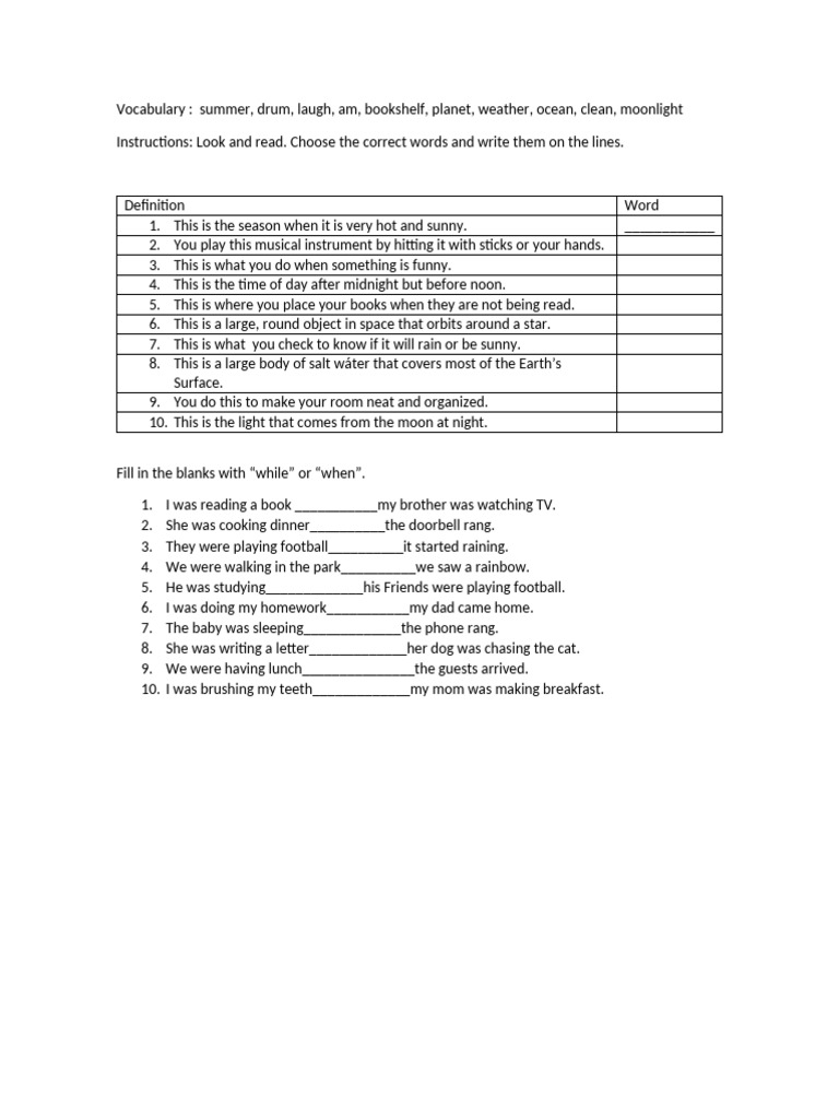 Vocabulary Pdf