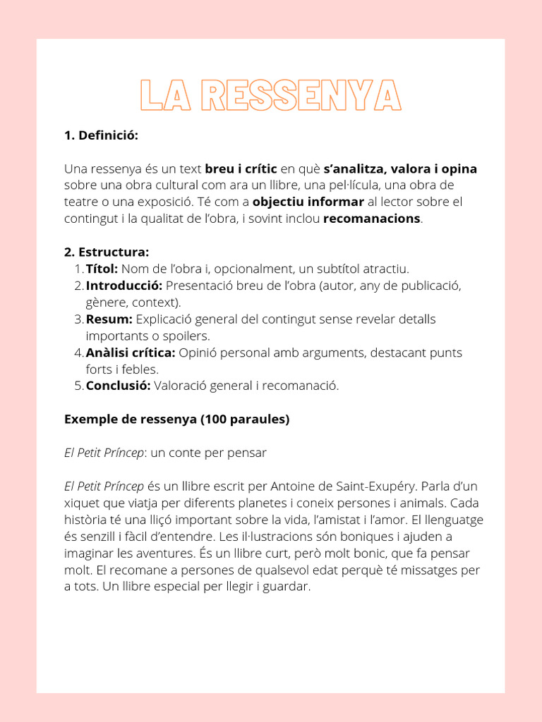 Estructura de La Ressenya | PDF