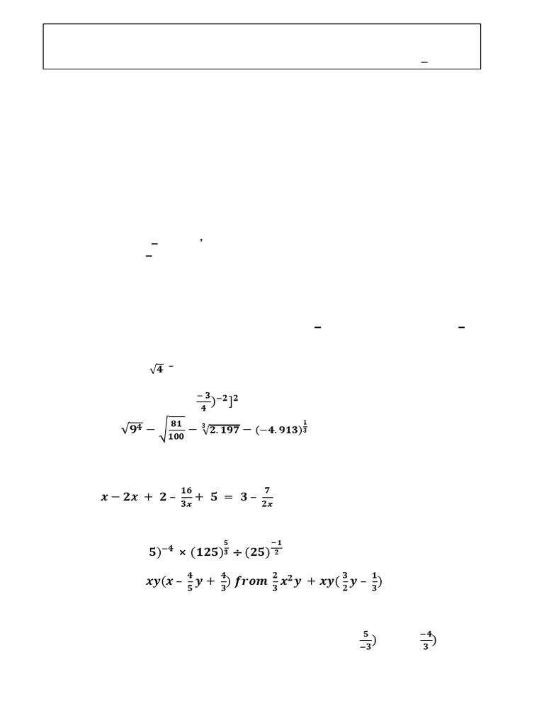 Grade 8 Math Revision Sheet | PDF | Elementary Mathematics | Elementary ...