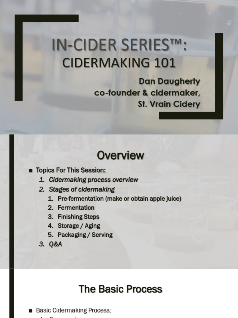 In Cider Series 2 Cidermaking 101 7 12 18 | PDF | Yeast | Cider