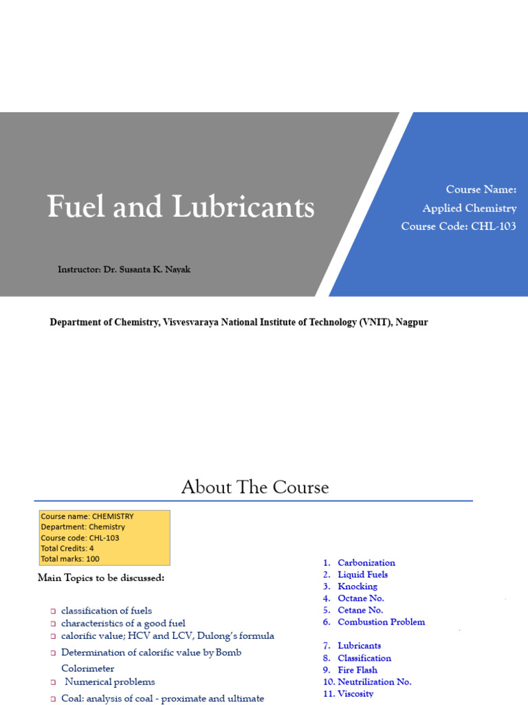 Fuel and Lubricants Course Overview | PDF | Cracking (Chemistry) | Fuels
