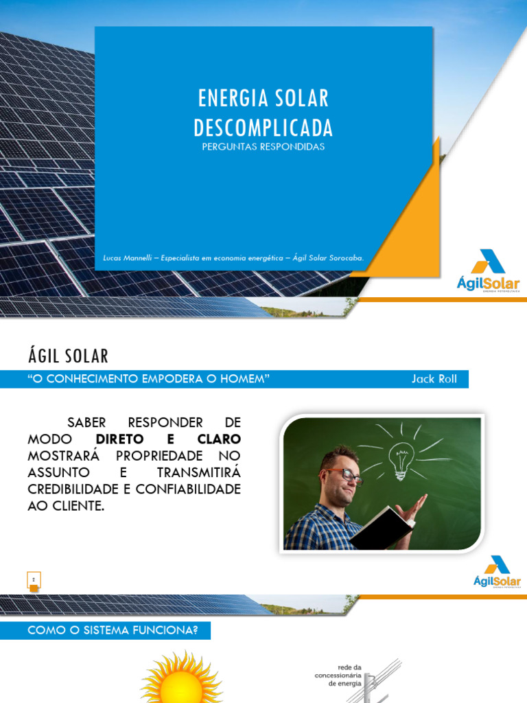 Energia Solar: Perguntas Frequentes | PDF | Energia solar | Fotovoltaica