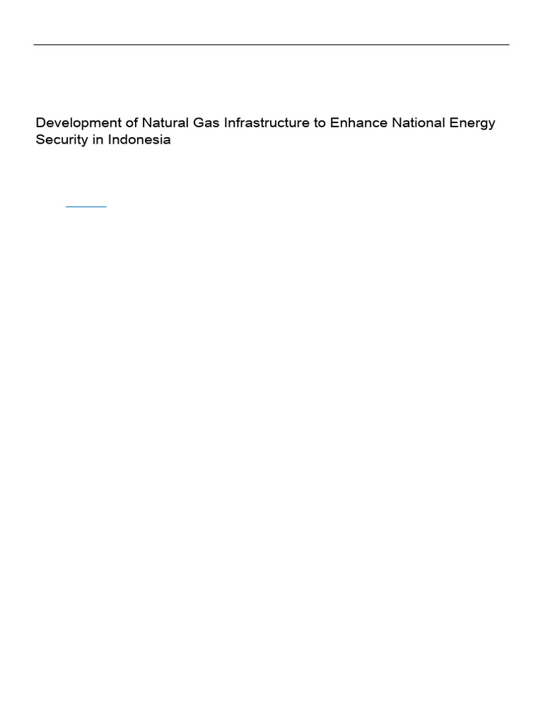 Enhancing Indonesia's Energy Security via Natural Gas | PDF | Natural ...