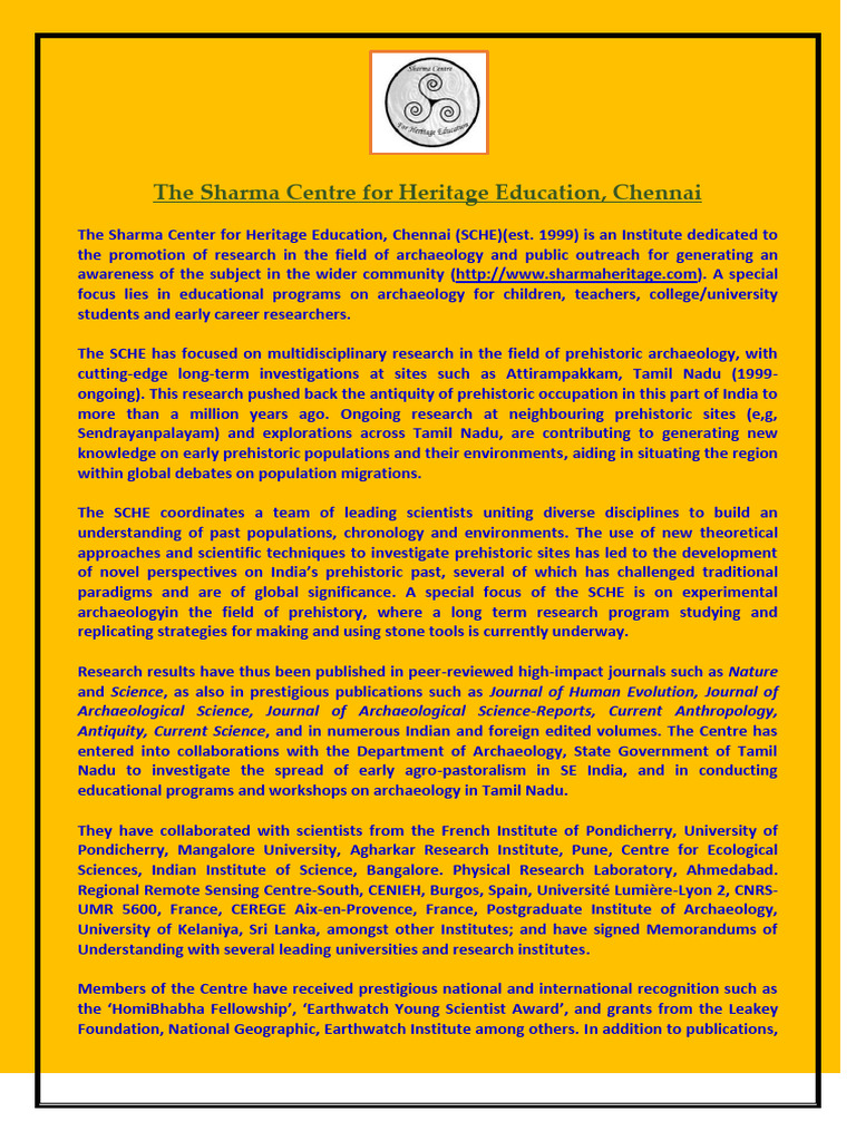 About The Sharma Centre For Heritage Education Chennai | PDF ...