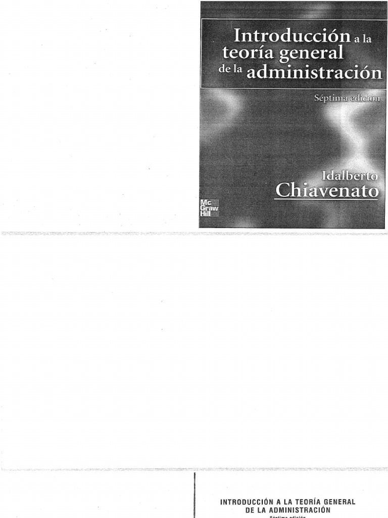Idalberto Chiavenato Introduccion A La Teoria General De La