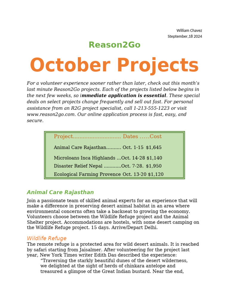 WD 3 October Projects - Word | PDF | Agriculture | Sustainable Agriculture