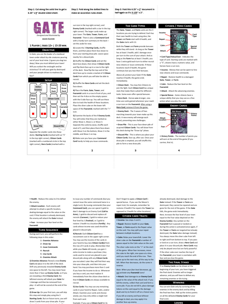 Gate Board Game Rulebook PDF | PDF | Playing Cards | Gaming Devices