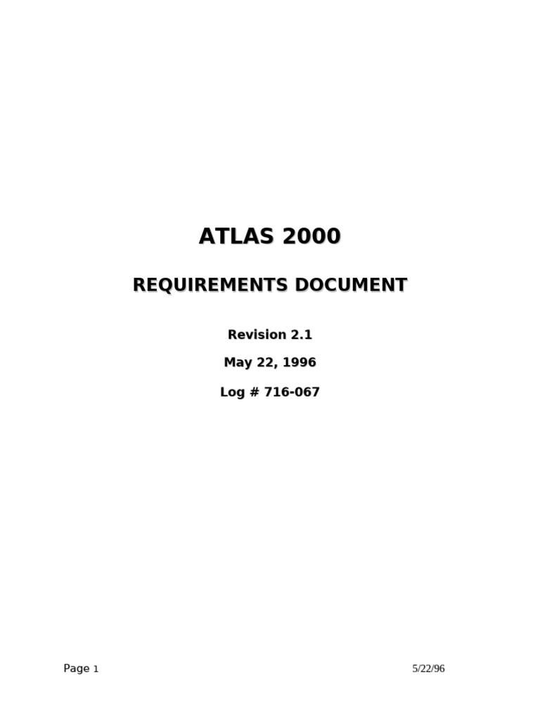 ATLAS 2000 Requirements Document | PDF | Computing | Computer Engineering