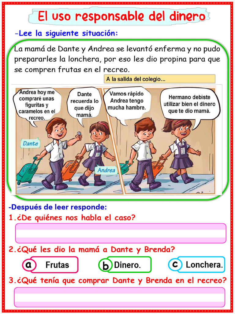 Uso Responsable del Dinero en Niños | PDF