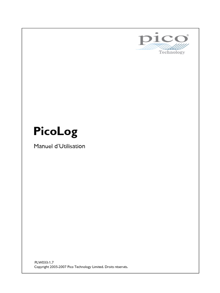 Picolog: Manuel D'Utilisation | PDF | Curseur (interface) | Application