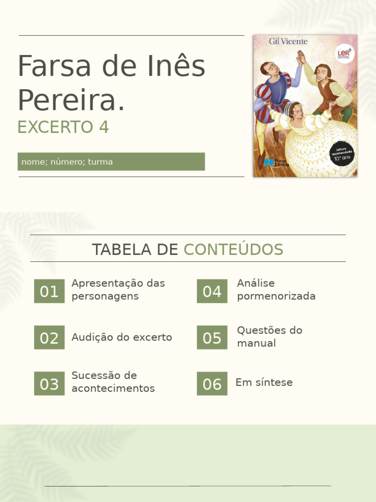 Análise do Excerto 4 de Inês Pereira | PDF | Intenção | Amor