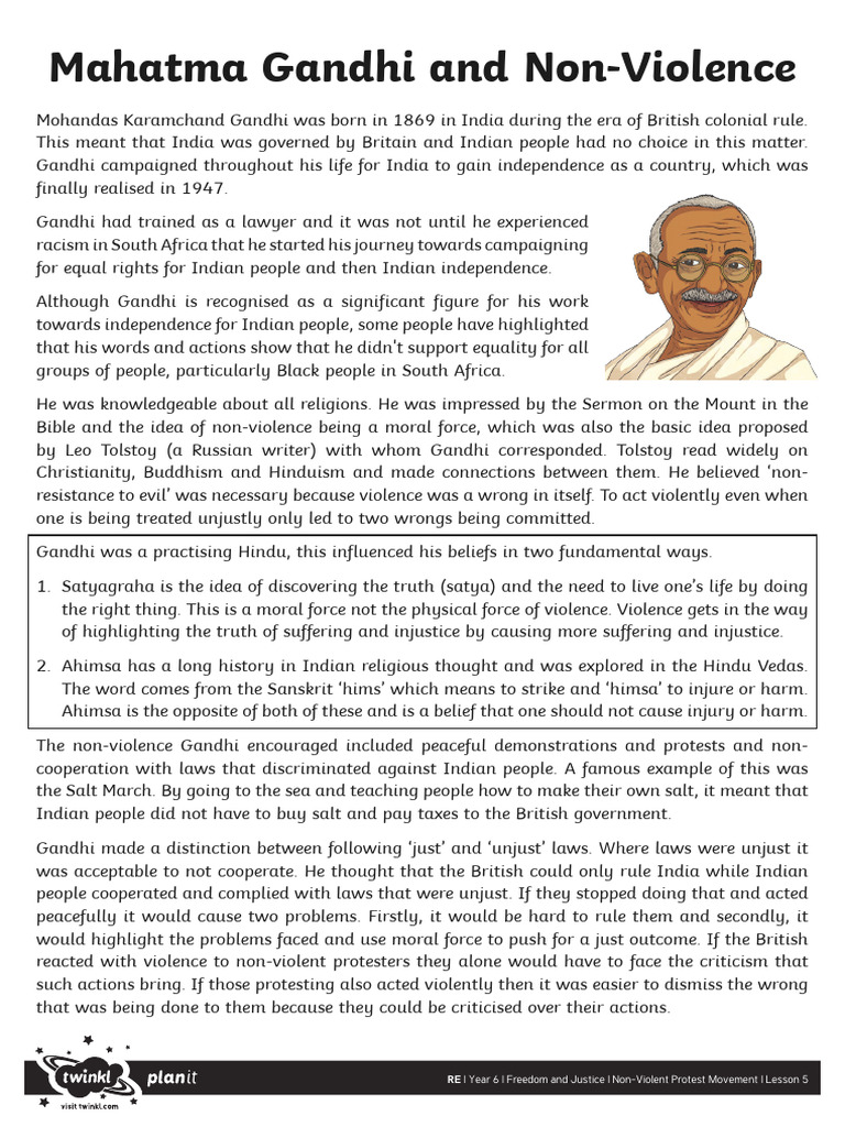 Gandhi's Non-Violent Protest Principles | PDF | Nonviolence | Mahatma ...