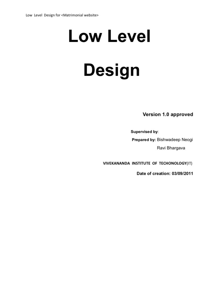 Low Level Design | PDF
