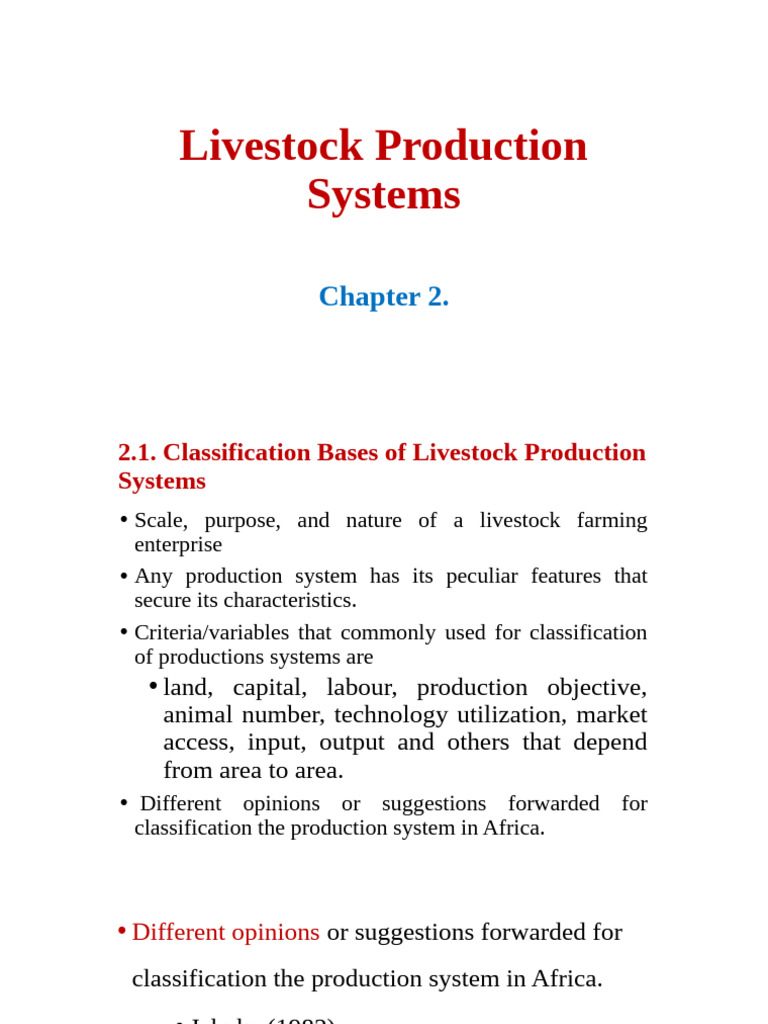 Classification of Livestock Production Systems | PDF | Pastoralism ...