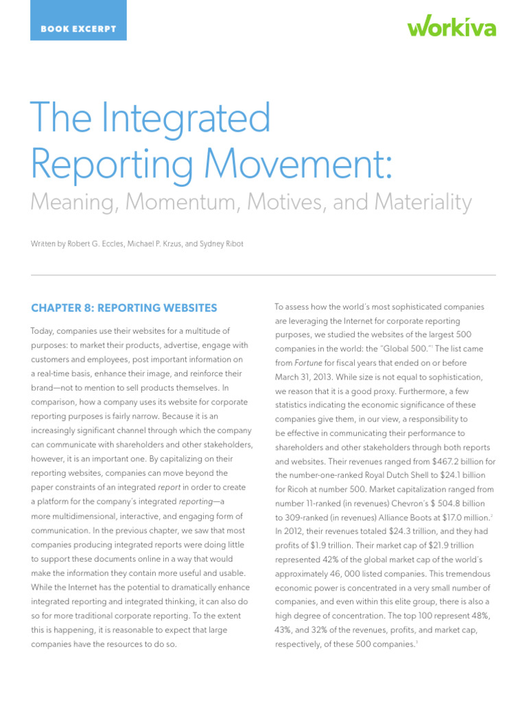 The Integrated Reporting Movement Meaning Momentum Motives and