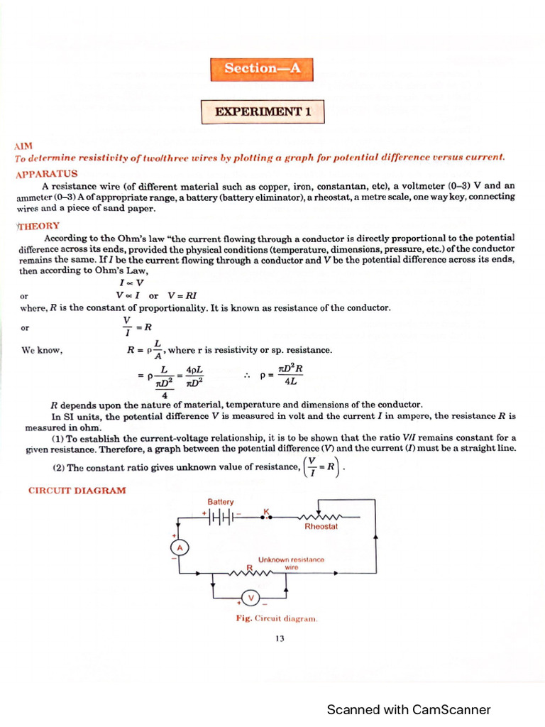 Section - A (Experiments) | PDF