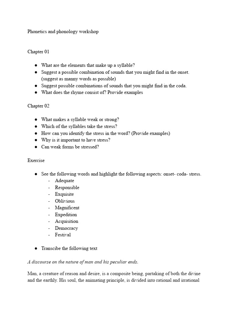 Phonetics and Phonology Workshop | PDF