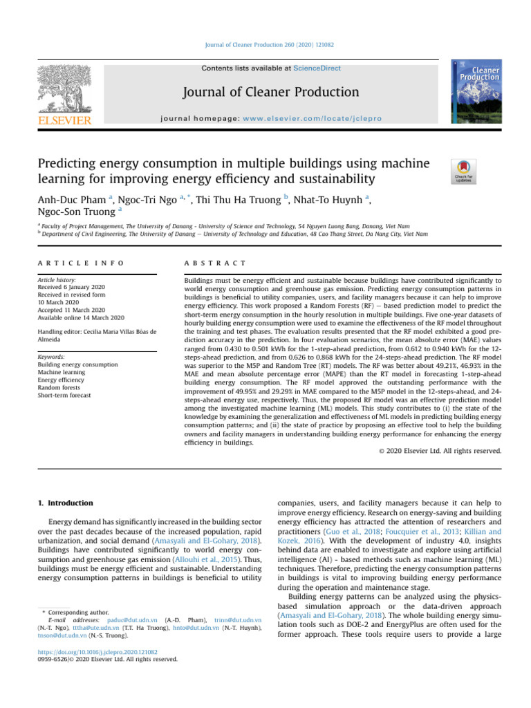 Machine Learning for Building Energy Prediction | PDF | Bootstrapping ...
