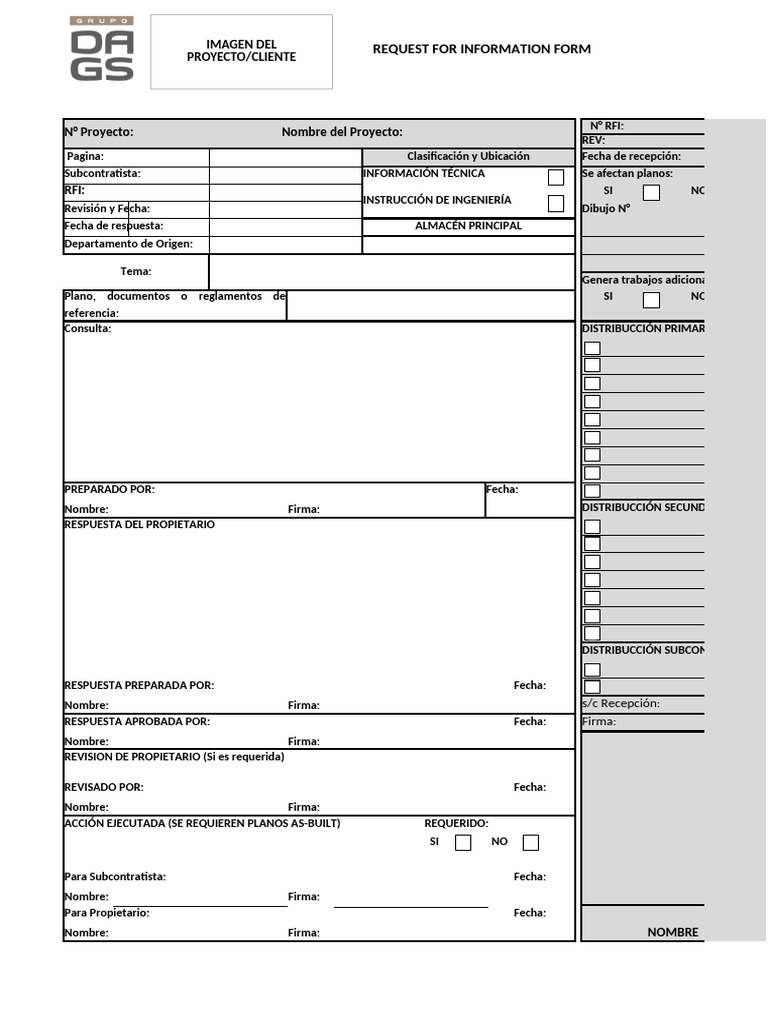Formato de Solicitud de Información (RFI) | PDF | Informática