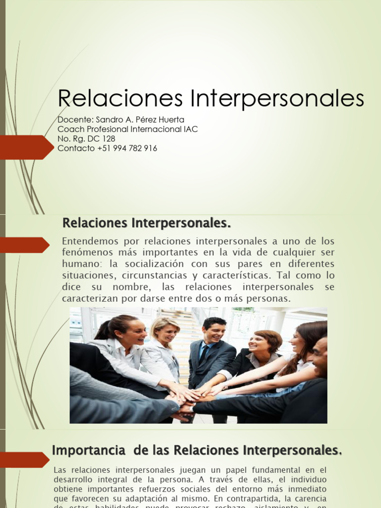 Relaciones Interpersonales Interpersonal | PDF | Relaciones ...