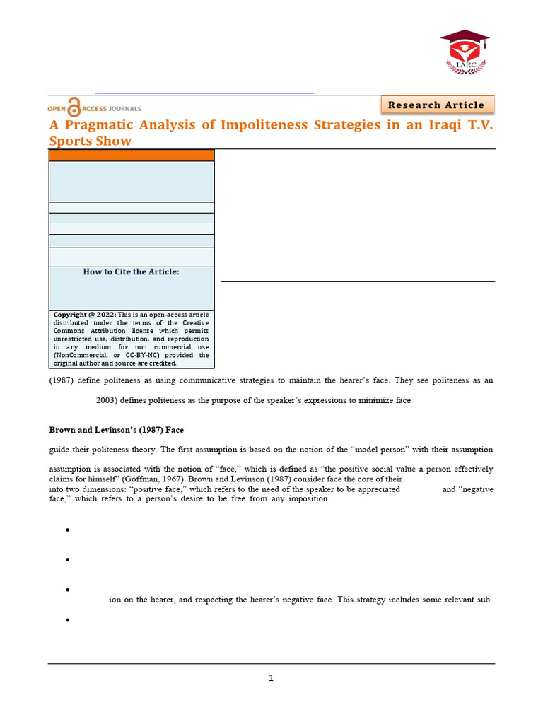 I Ar Journal of Humanities and Social Science | PDF | Communication ...