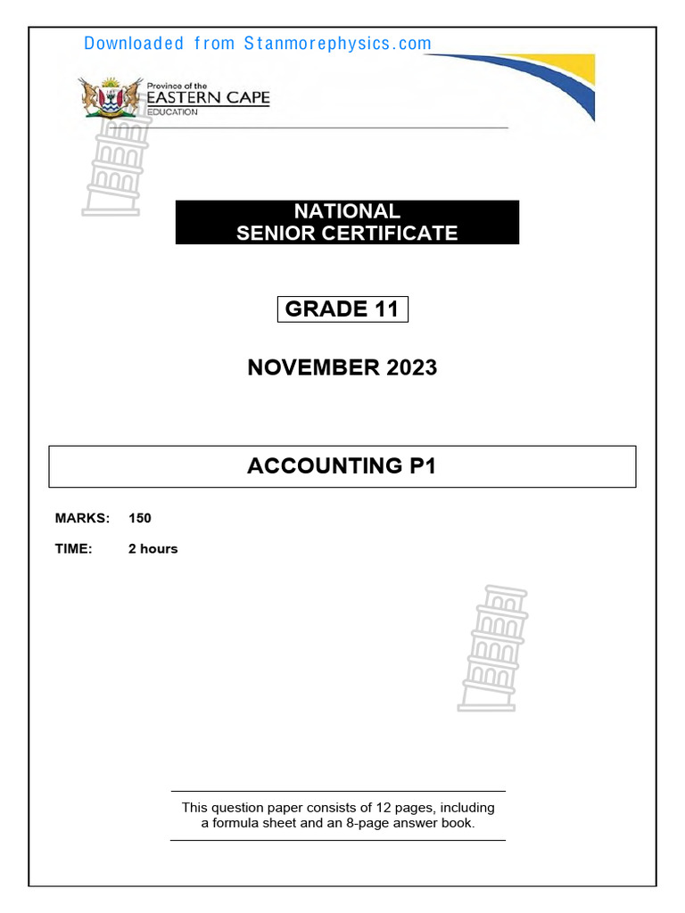 Grade 11 Accounting Exam Memo 2023 | PDF | Equity (Finance) | Balance Sheet