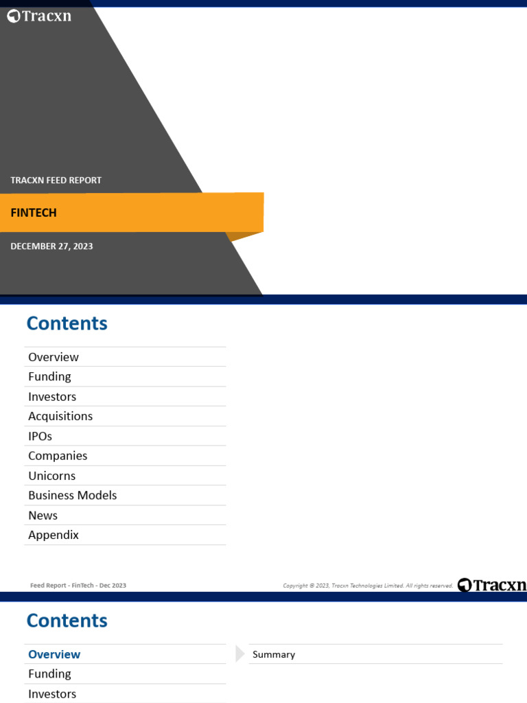 FinTech Report 2023 1705027294 | PDF | Venture Capital | Corporate Finance