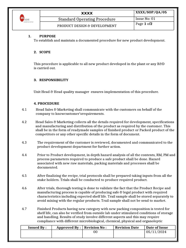 SOP for Pharmaceutical Product Development | PDF | Packaging And Labeling