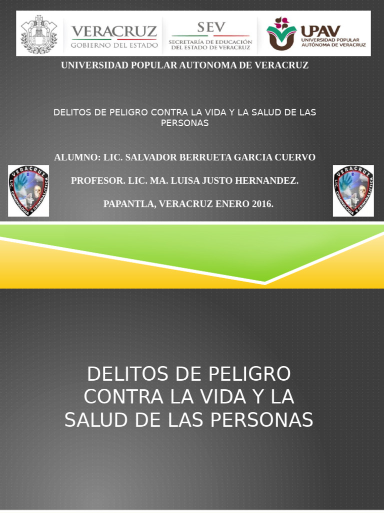 Delitos de Peligro Contra La Vida y La Salud de Las Personas | PDF ...