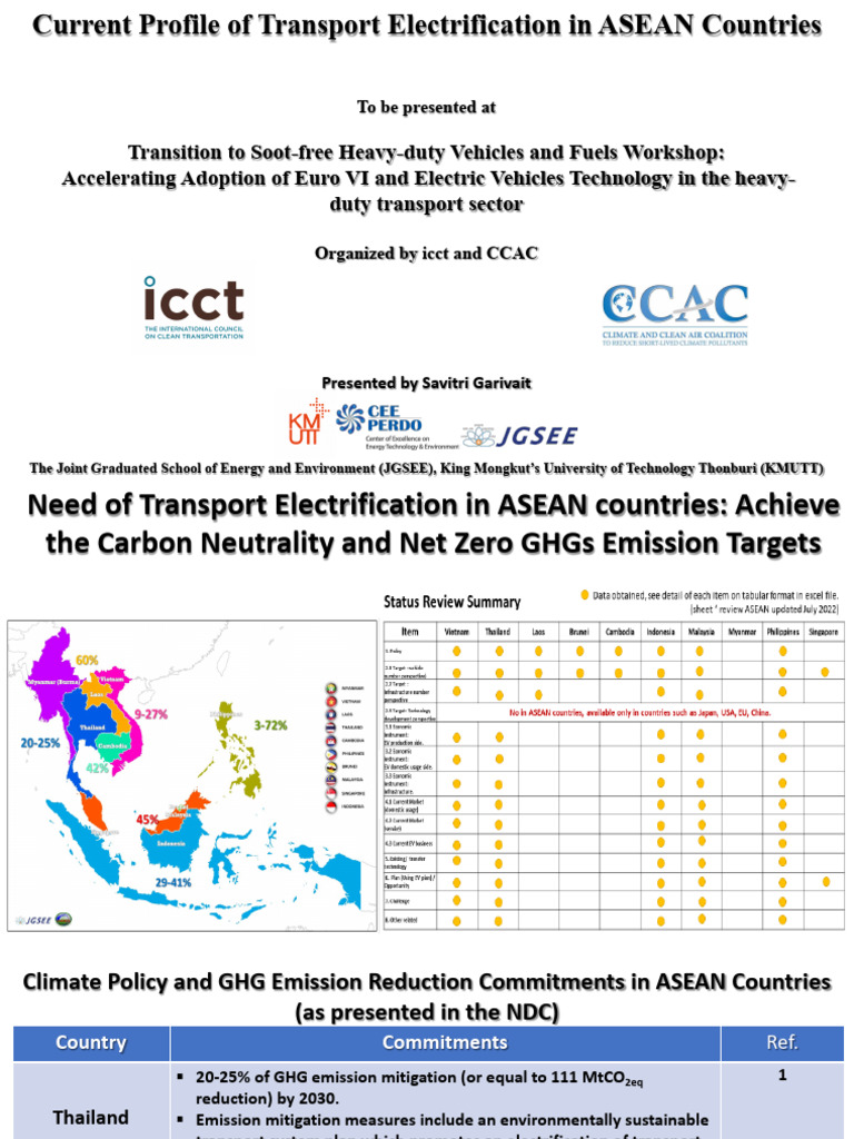 ASEAN Transport Electrification Overview | PDF | Electric Vehicle ...