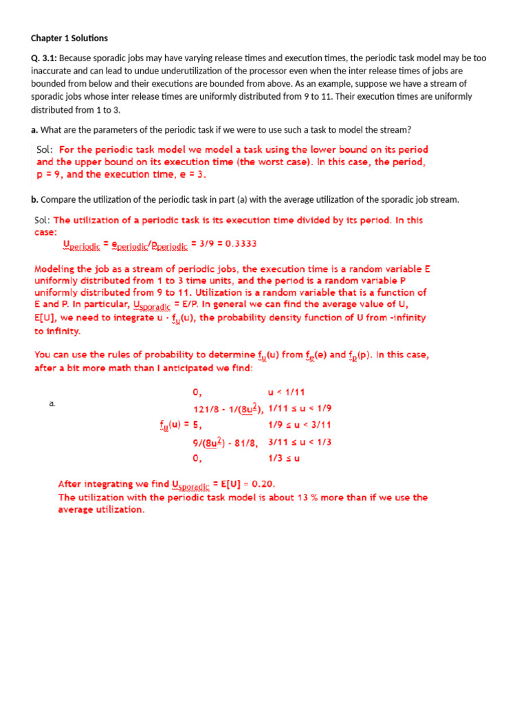 Real Time System Chapter 1 Solution | PDF