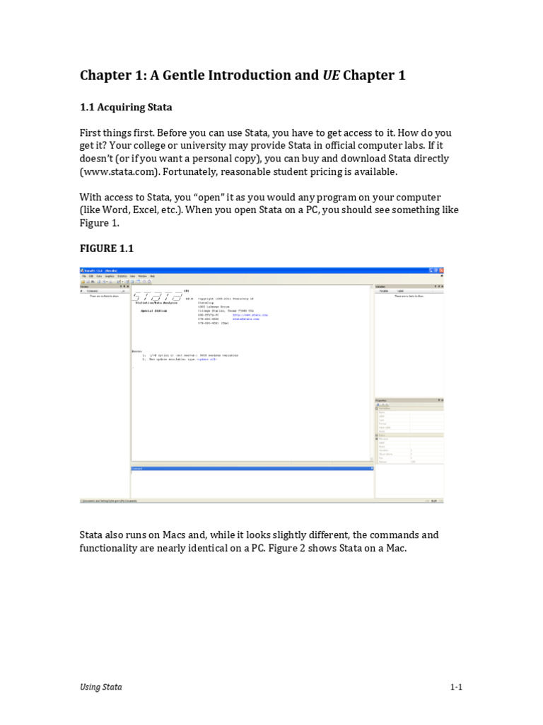 Getting Started with Stata: A Guide | PDF | Regression Analysis | Mean